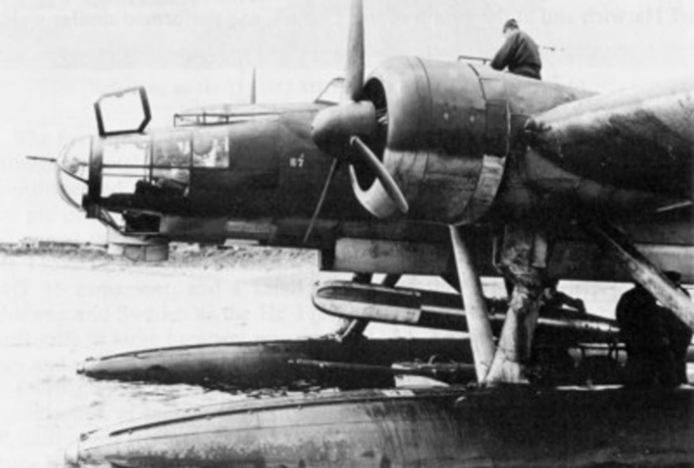 1940年,地勤人员为德国空军的亨克尔 He 115 装填航空鱼雷。该机主要用作鱼雷轰炸机,在北海与英吉利海峡袭击盟军航运,通常采用低空掠海投放鱼雷的战术。