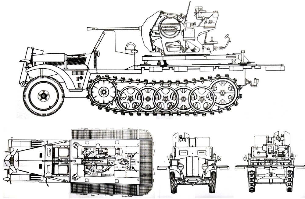 Sd.Kfz.10/5型半履带防空炮车