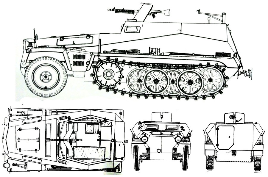 Sd.Kfz.250/1(Alt)型半履带装甲运兵车(旧型车体)