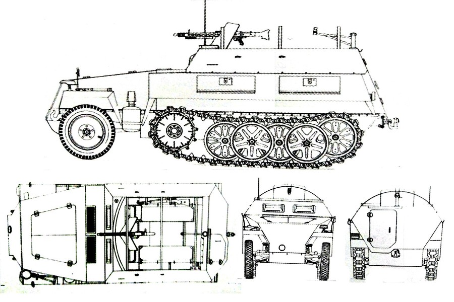 Sd.Kfz.250/1(Neu)型半履带装甲运兵车(新型车体)