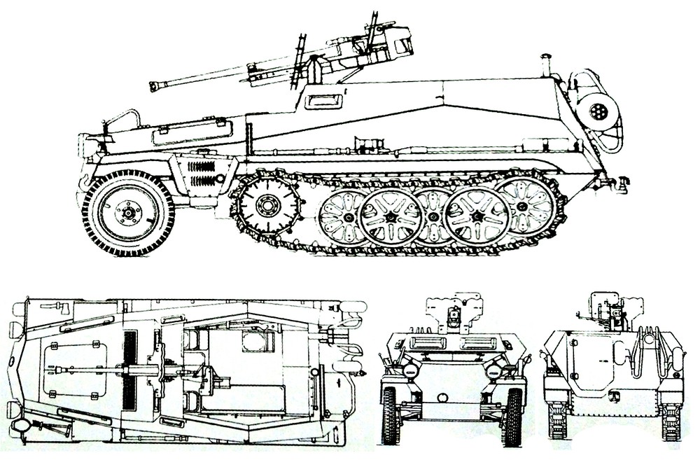 250/11轻型半履带装甲炮车 Sd.Kfz.250/11