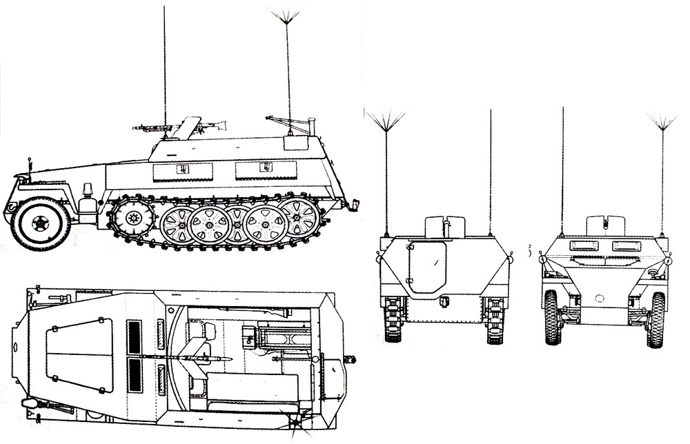 Sd.Kfz.250/3 Ⅰ型半履带装甲通讯指挥车