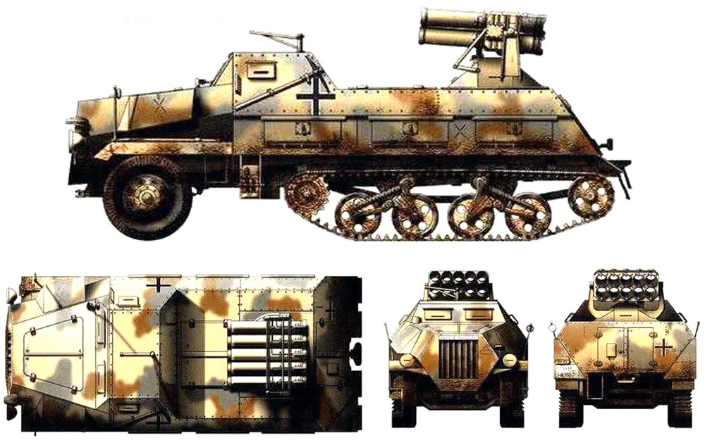 Sd.Kfz.4/1型半履带装甲火箭炮车（安装10管150毫米口径火箭炮）