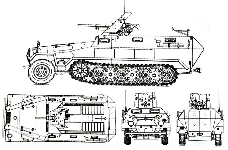 251/10中型半履带装甲炮车 Sd.Kfz.251/10
