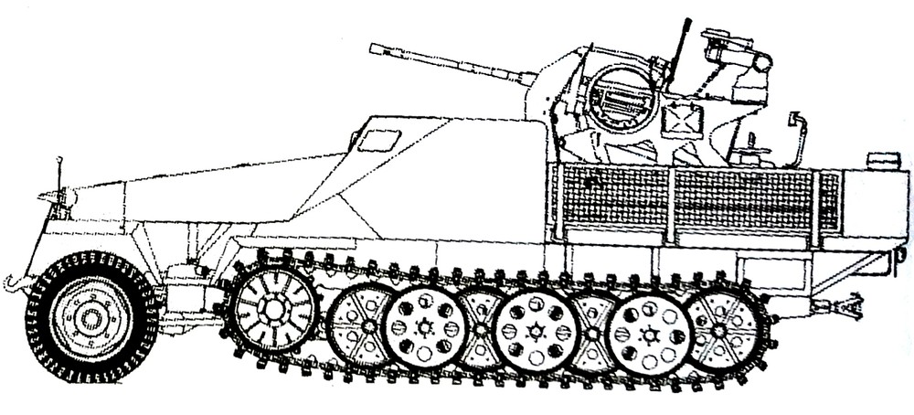 Sd.Kfz.251/17新型车体3吨半履带自行防空炮车