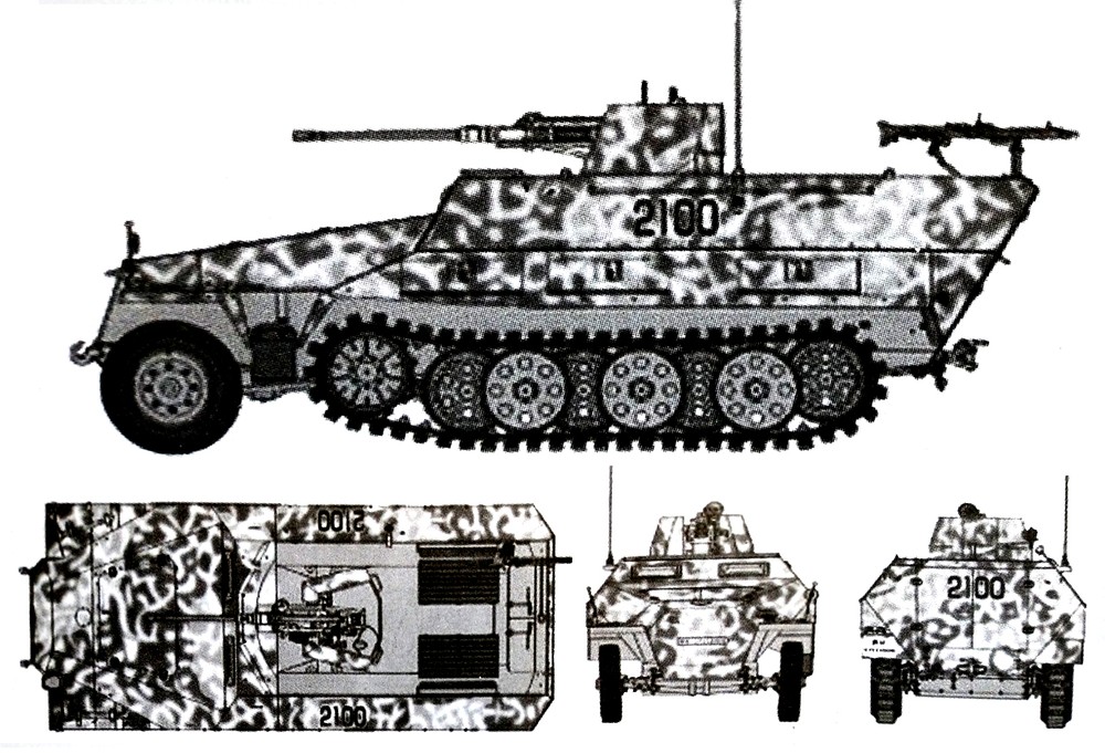 Sd.Kfz.251/17 Ausf.D型半履带装甲自行机关炮车