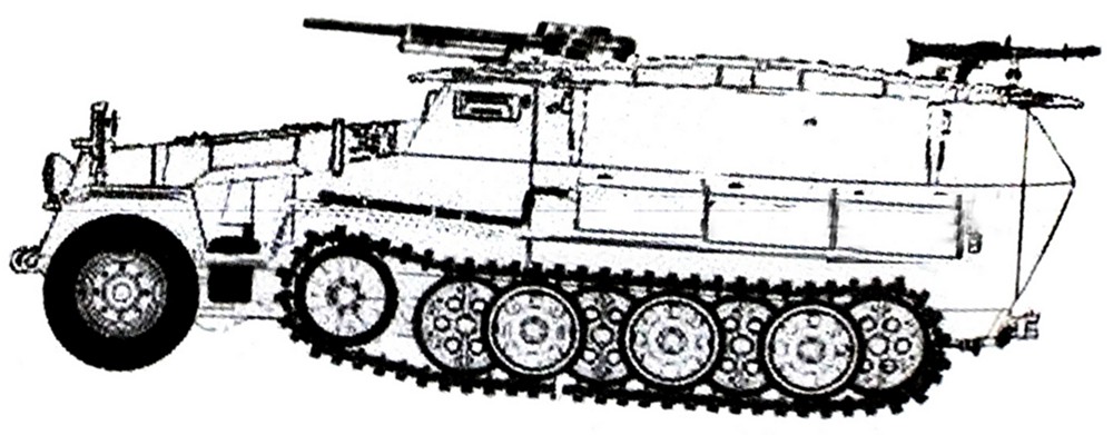 安装37毫米反坦克炮的Sd.Kfz.251/7 Ausf.C型半履带装甲工兵突击车