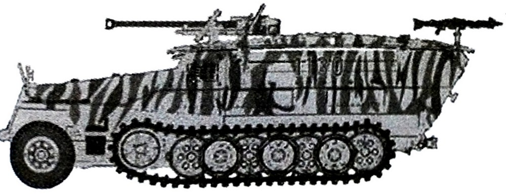 安装28毫米锥膛反坦克炮的Sd.Kfz.251/7 Ausf.D型半履带装甲工兵突击车