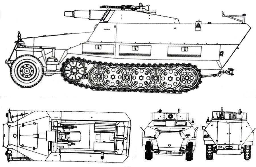 251/9型半履带装甲炮车(D型车体)Sd.Kfz.251/9 Ausf.D