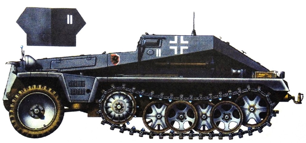 1941年7~8月间,东线苏联战场,德军第177突击炮营的一辆Sd.Kfz.252半履带装甲弹药运载车。