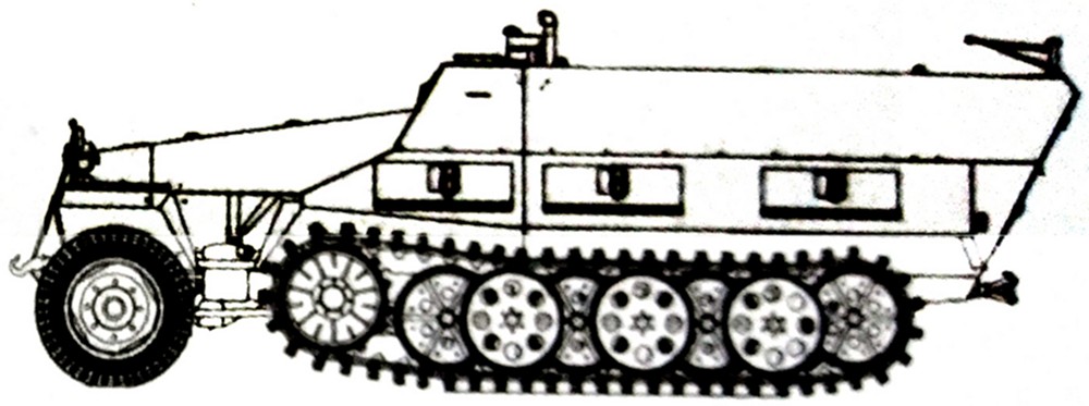 用251 D型车体改装的Sd.Kfz.251/18型半履带装甲炮兵观测车