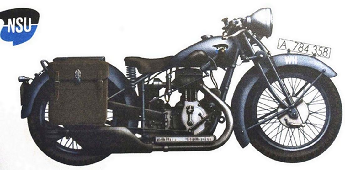 1941年，西线战场比利时地区，隶属德军第521外勤警察部队的NSU 501型军用摩托车。