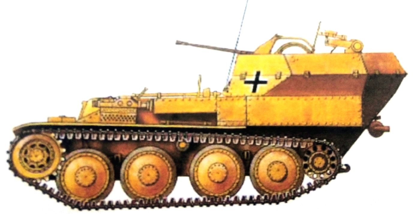 1944年夏天，西线战场法国诺曼底地区，德军一辆不明单位的38（t）自行高射炮车。