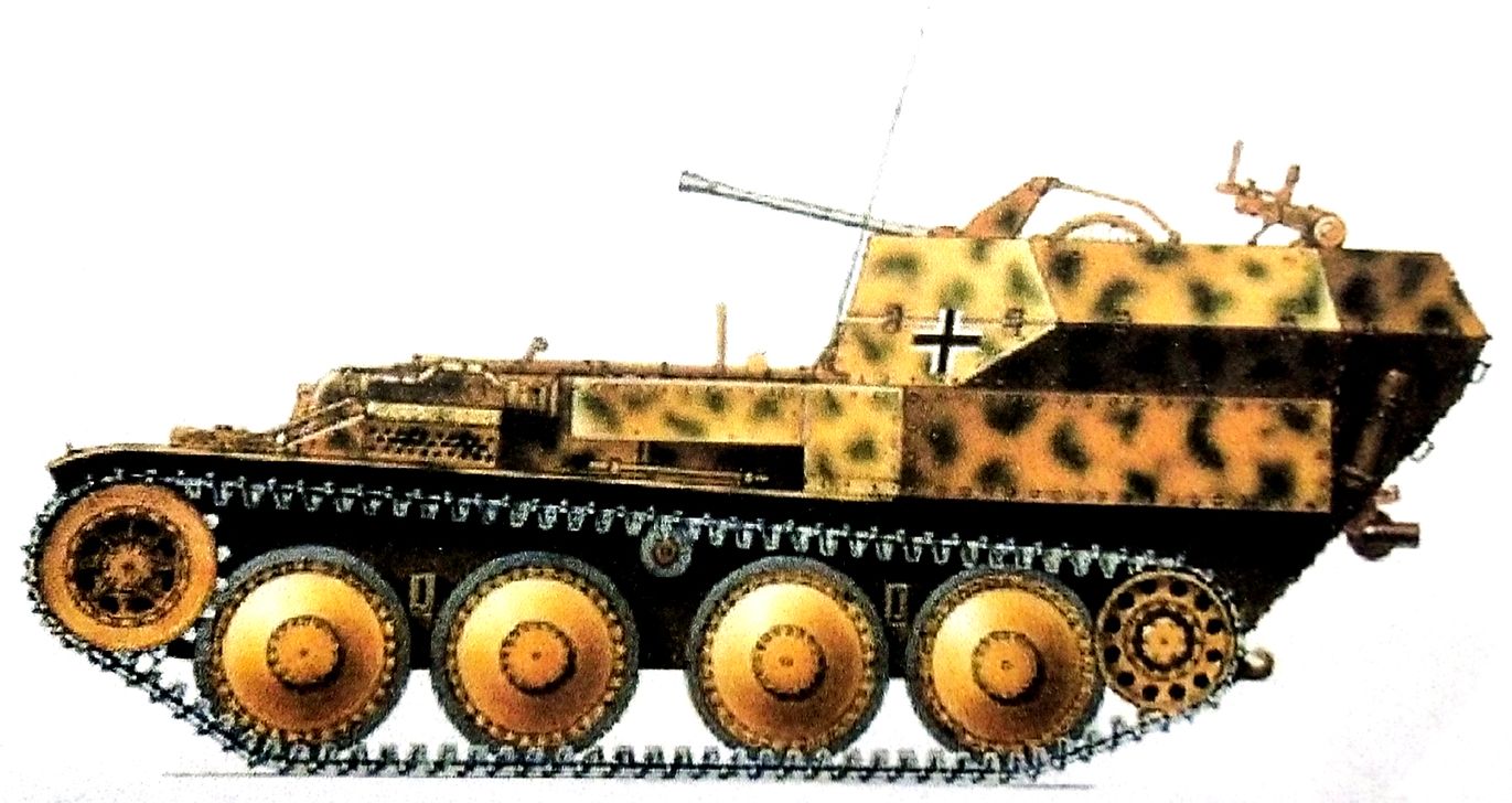 1944年7月，西线战场法国诺曼底地区，隶属德国武装党卫军第1「阿道夫•希特勒警卫旗队」装甲师的一辆38（t）自行高射炮车。