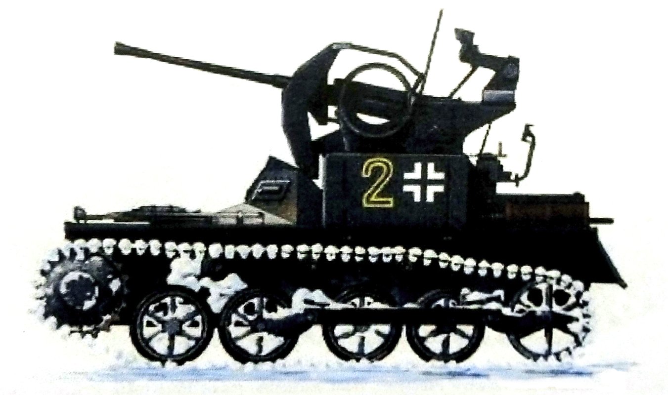 1942年11月，东线苏联战场，德军614防空营的一辆Ⅰ号自行高射炮车。