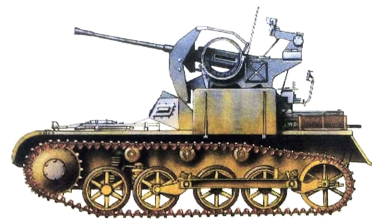 1943年，东线苏联战场，德军613防空营的一辆Ⅰ号自行高射炮车。