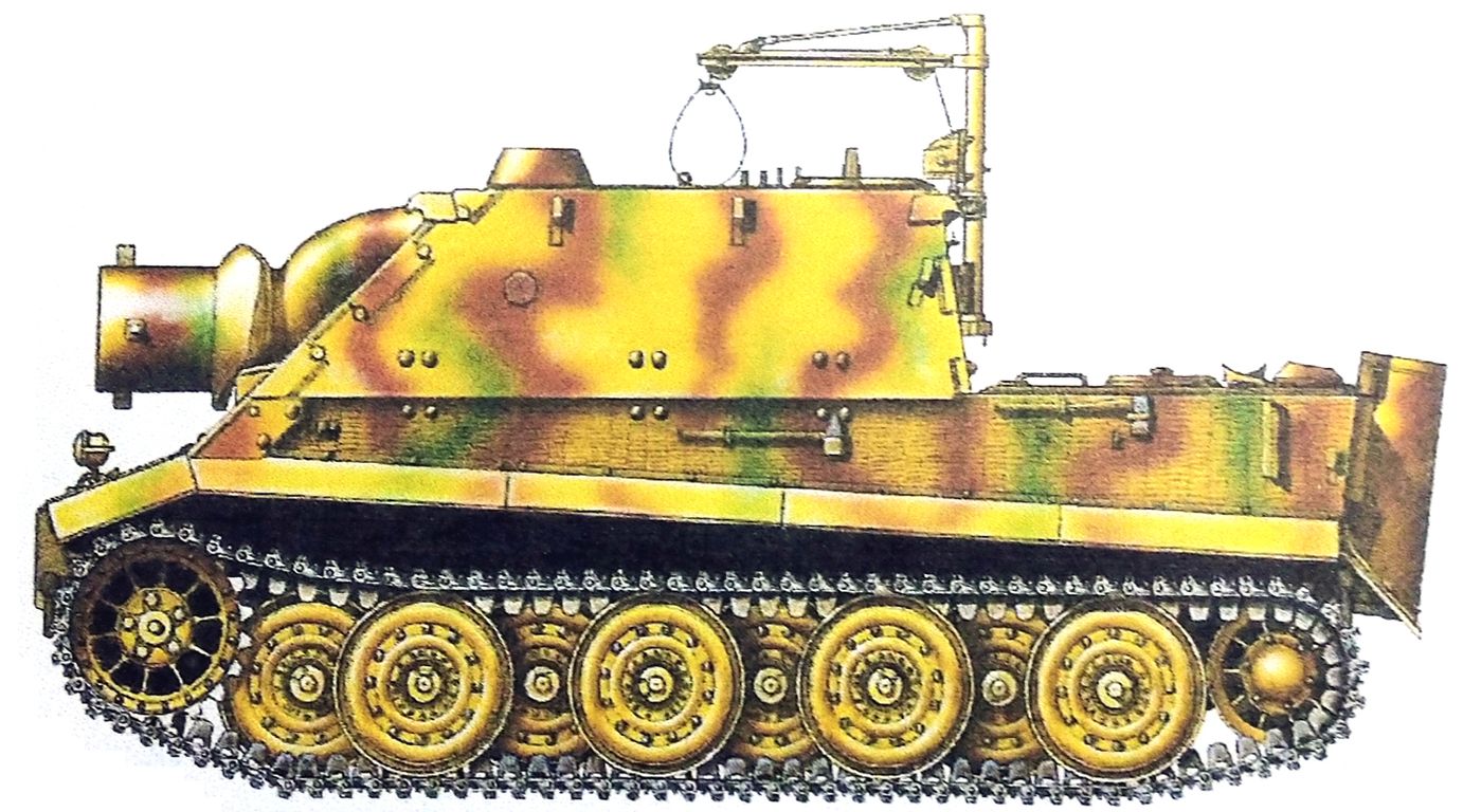1945年3-4月间,德国地区,隶属德军第1000突击炮连的一辆「突击虎」臼炮自行炮车。