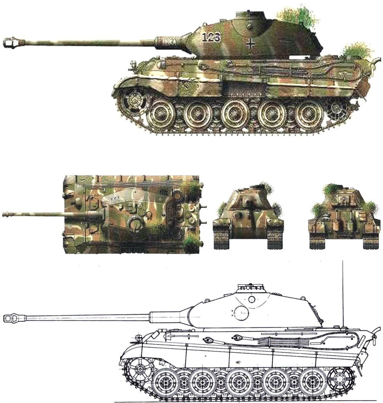 Ⅵ号虎王（虎Ⅱ）坦克（保时捷炮塔型，VK4502）（Sd.Kfz.182 Pz.Kpfw.Ⅵ Ausf.B TigerⅡ）