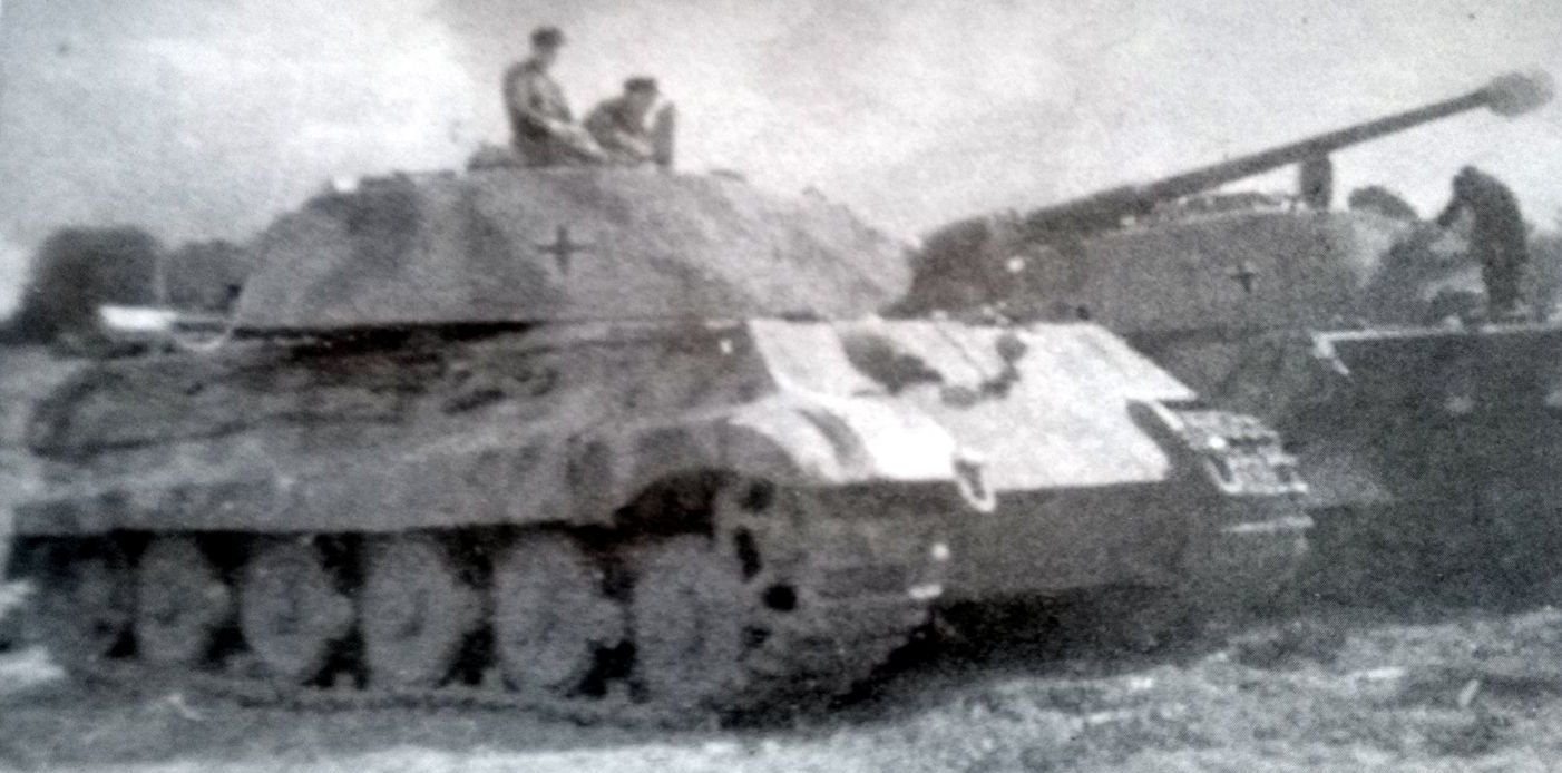 在1944年盟军在法国诺曼第登陆后，德军的虎王坦克在诺曼第地区进行作战准备。