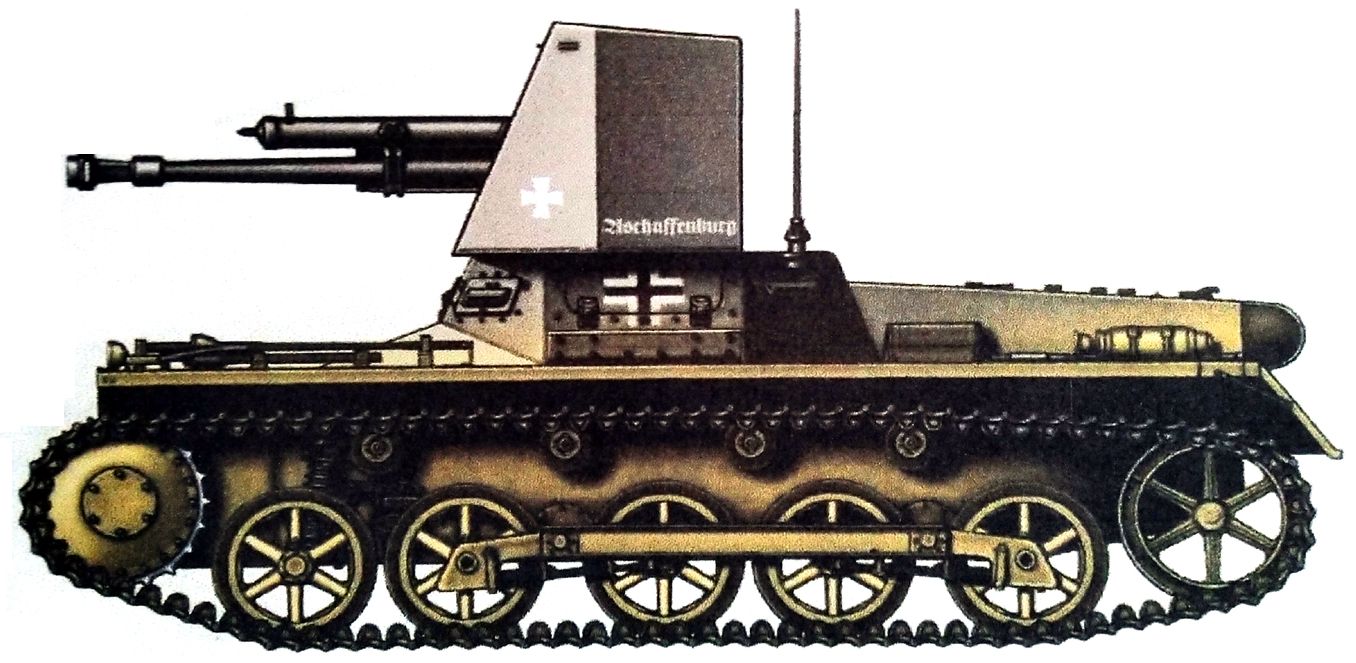 1940年6月法国战场，第521坦克歼击营的一辆Ⅰ号47mm自行反坦克炮车。