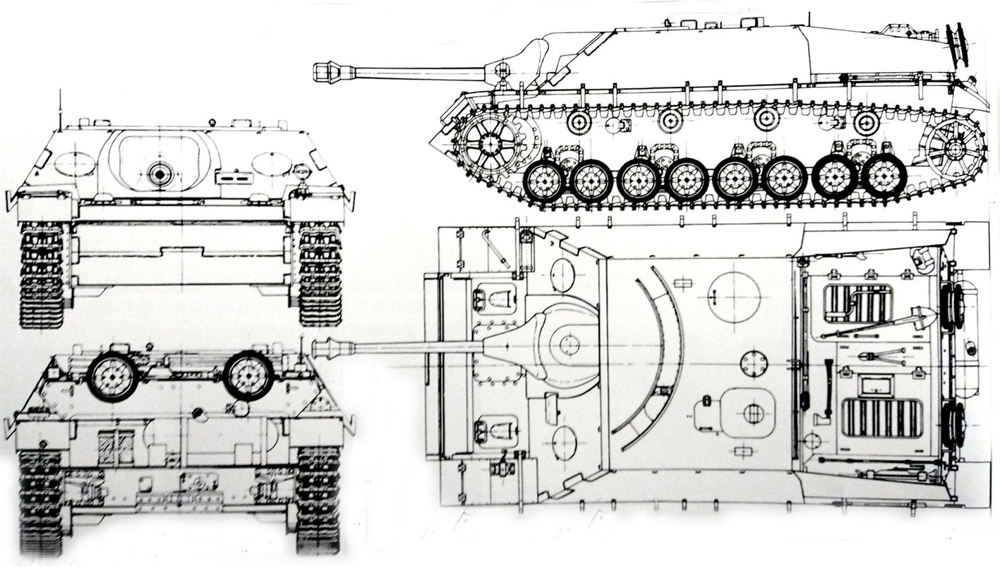 L/48 Ⅳ号坦克歼击车三视图