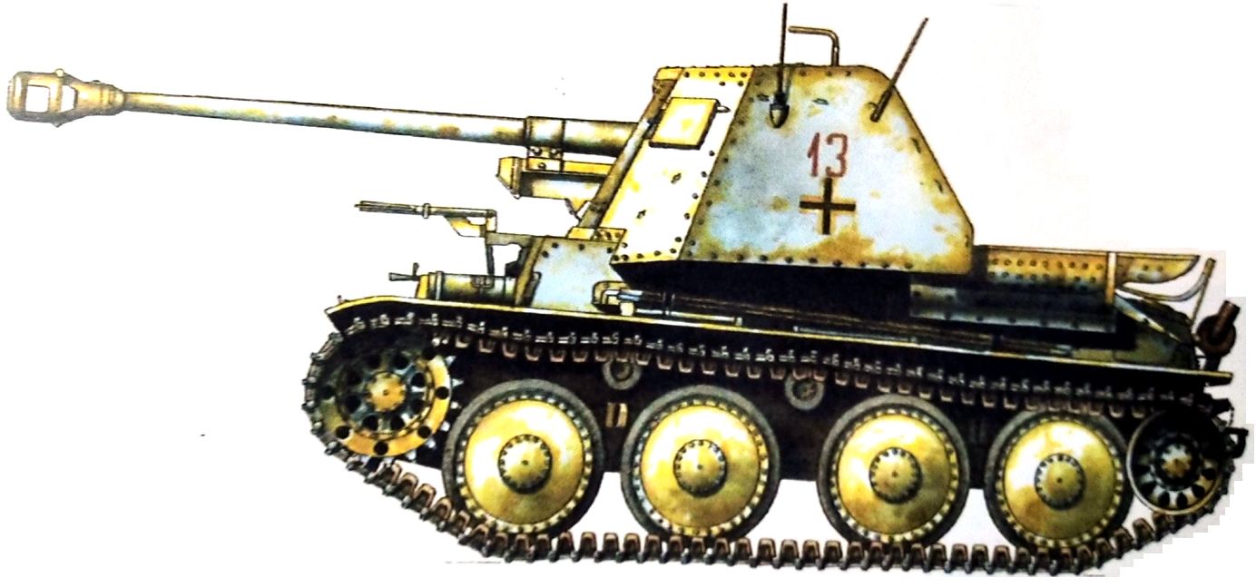 1942年11月，东线苏联斯大林格勒战场，德军（不明单位）的一辆76.2mm「黄鼠狼」Ⅱ（132）型反坦克炮车。