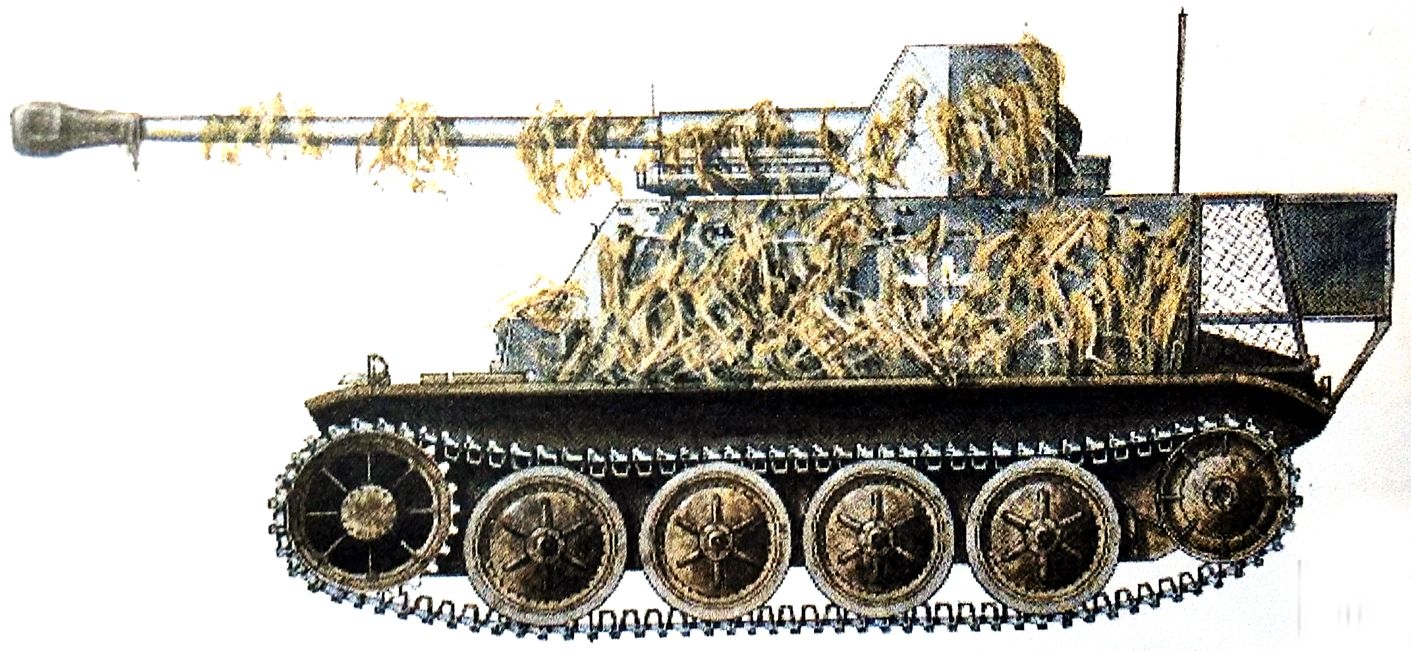 1942年夏季，东线苏联战场上德军（不明单位）的一辆76.2mm「黄鼠狼」Ⅱ（132）型反坦克炮车。