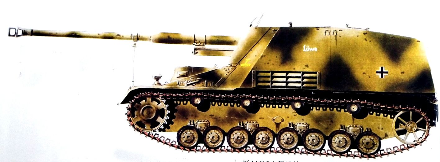 1943年东线苏联战场，德军第519反坦克营的一辆88mm「犀角」自行反坦克炮车。