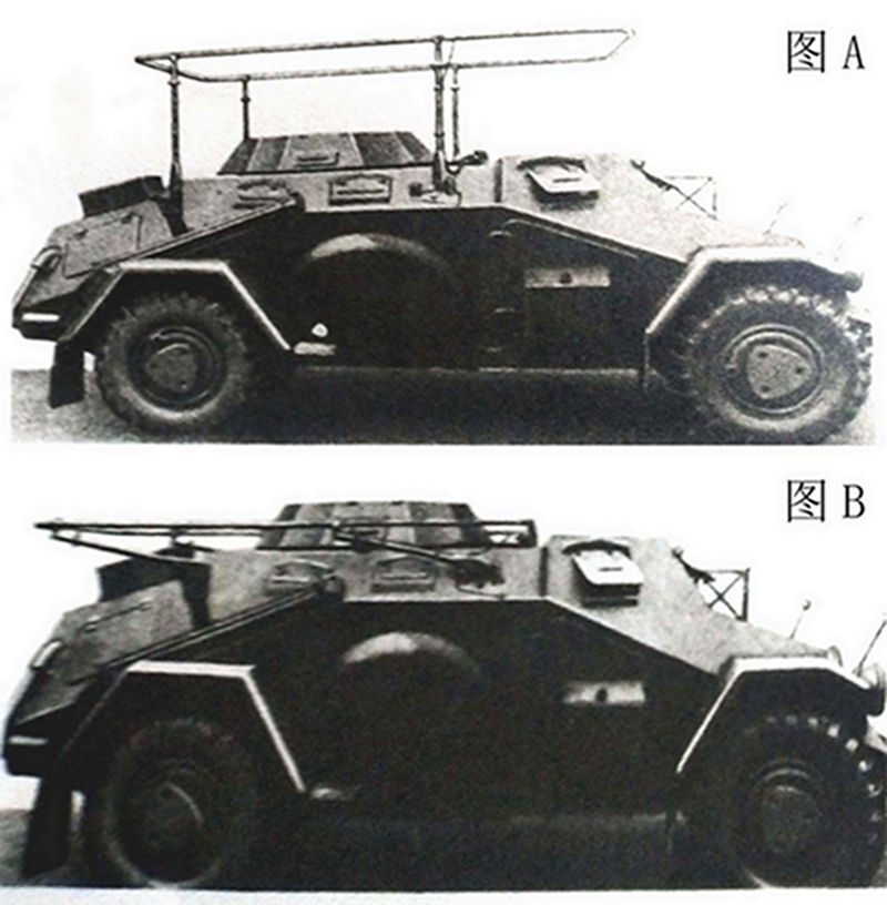 Sd.Kfz.223型4轮装甲通讯车框形天线状态示意图