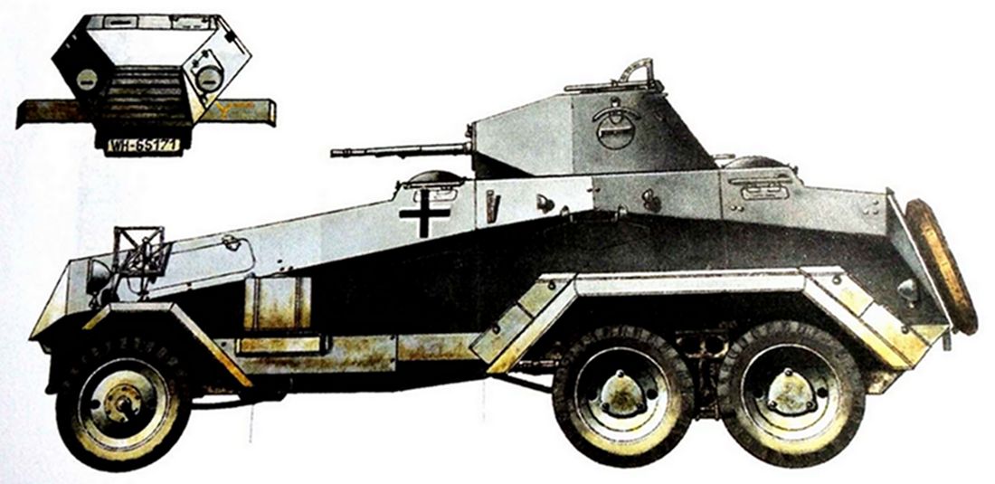 1941年夏天，东线苏联战场，隶属德军第10装甲师的一辆Sd.Kfz.231型6轮装甲侦察车。