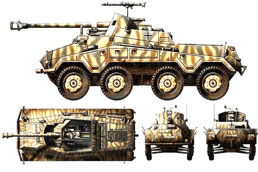Sd.Kfz.234/4型8轮装甲反坦克炮车