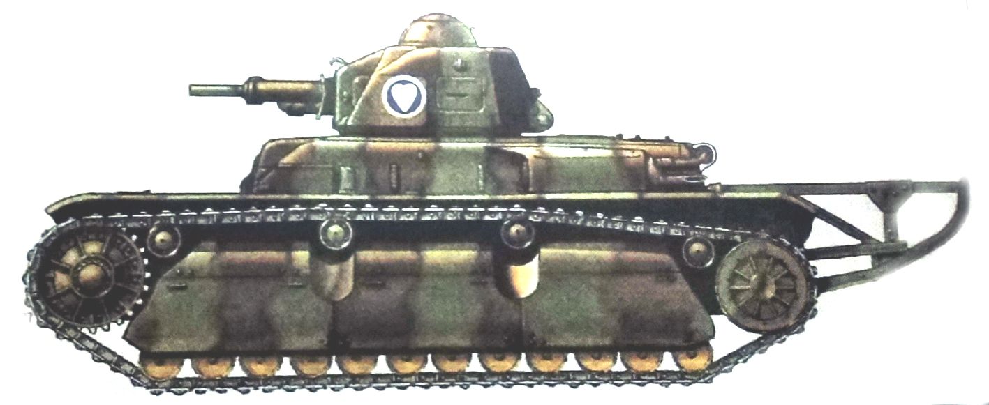 1940年7月，法国，隶属法军第40战斗坦克营第1中队的一辆雷诺/AMX R-40轻型坦克。