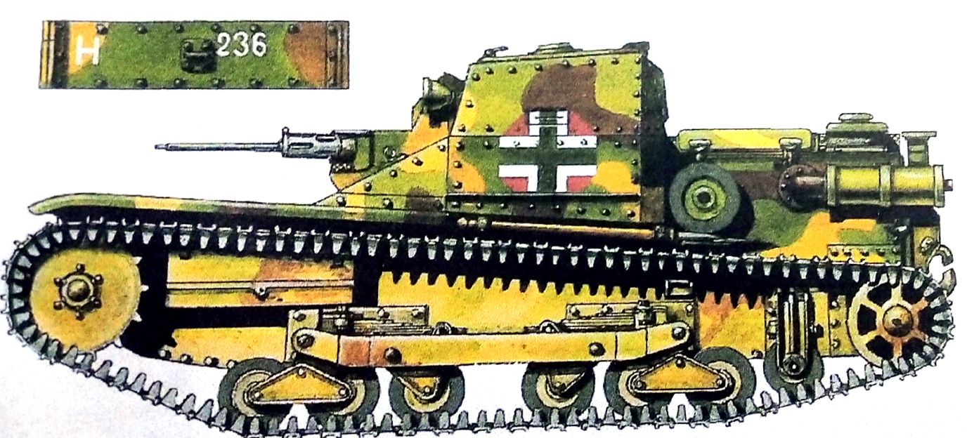 1941年4月,南斯拉夫,匈牙利第1机动旅的CV3/35(L3)小型坦克。