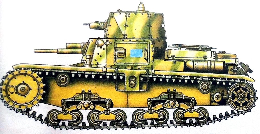 1939年,意大利,属于意军指挥部第1中型坦克营2连的M11/39中型坦克。