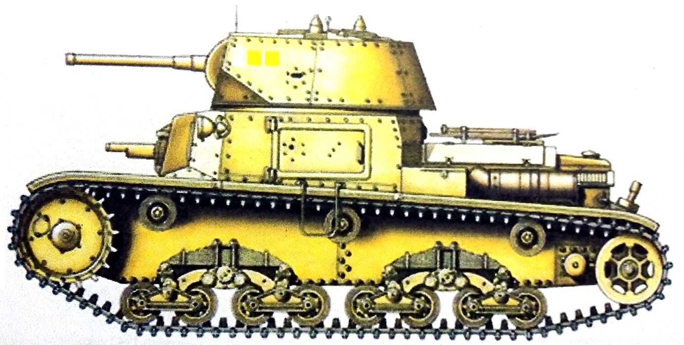 1942年6月,意军132装甲师132坦克团3连1排的M14/41中型坦克。