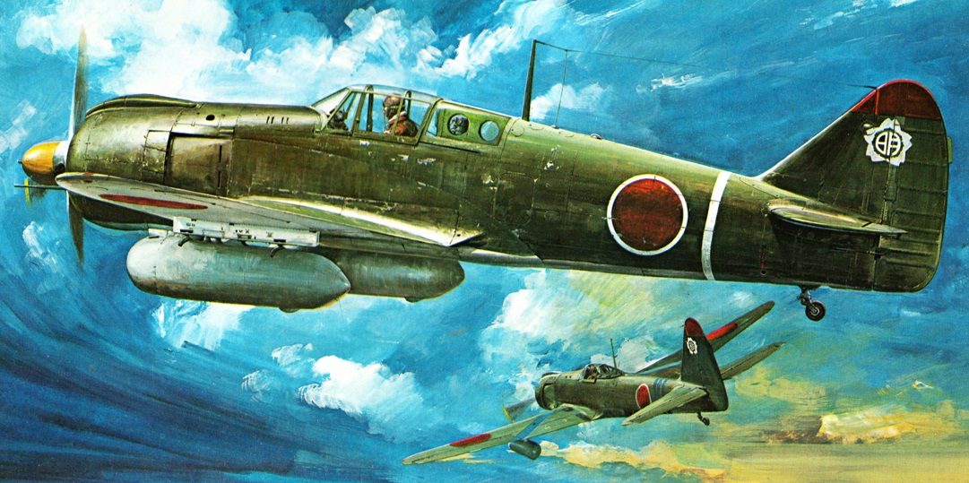 绘图：隶属日本明野飞行教导师团（原明野陆军飞行学校）飞行第111战队的五式战斗机（Ki-100）。