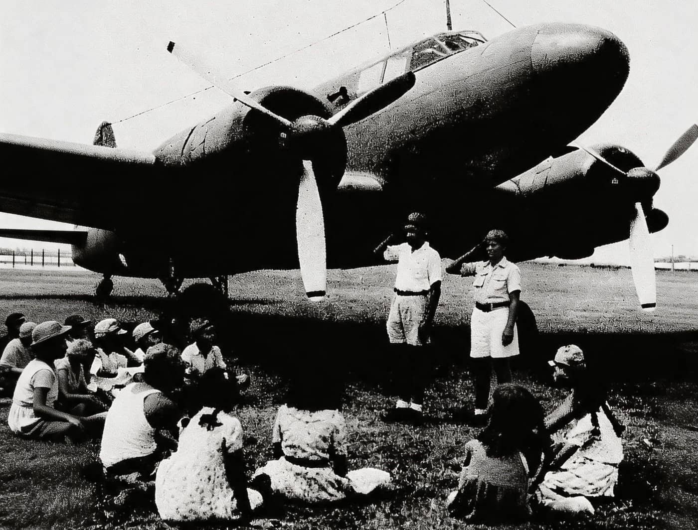 1943年,正在进行教学展示的一式双发高教(Ki-54)。