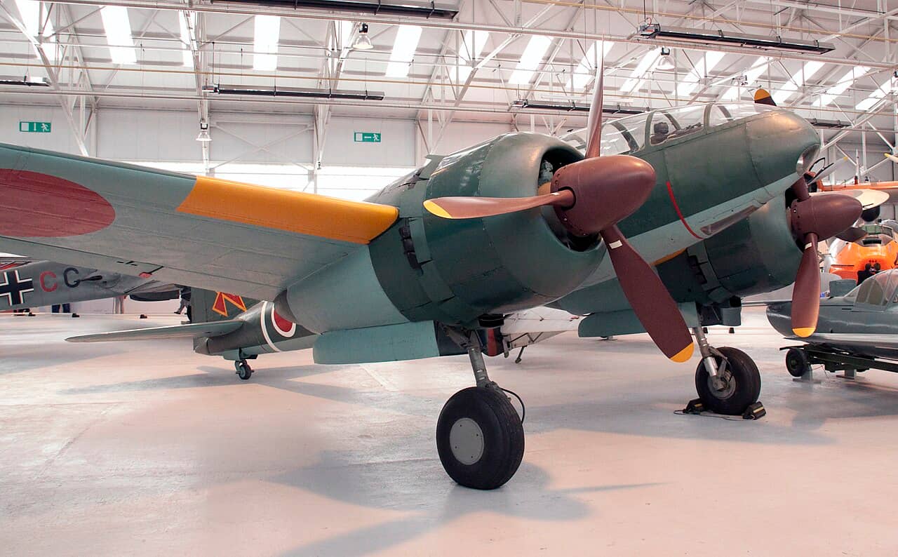 在科斯福德英国皇家空军博物馆展出的百式司侦三型(Ki-46-III)。