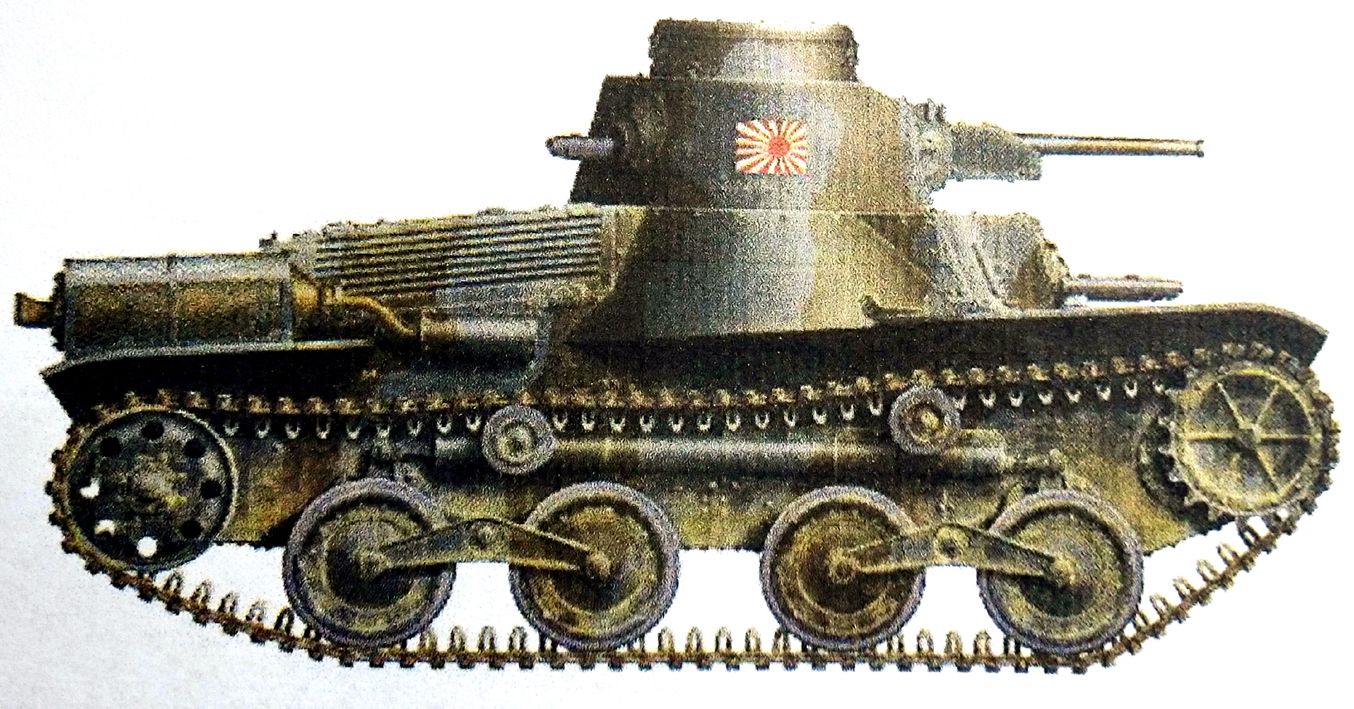 1944年6-7月，在太平洋塞班岛的95式轻型坦克。