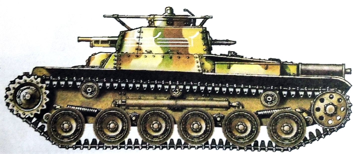 1944年，中国东北，日本关东军23军的一辆97式中型坦克。