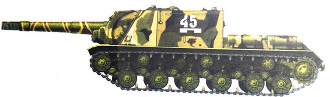 1944年7月,「苏德战争」期间,东线苏联战场利沃夫地区,隶属苏军第4装甲军第347近卫重炮团的一辆ISU-152型自行突击炮车。