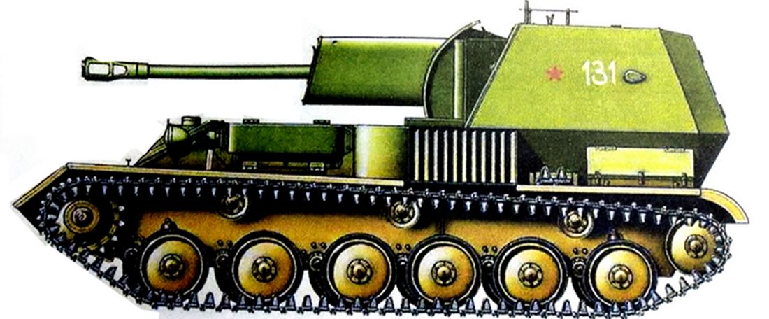 1943年夏天,「苏德战争」期间,东线苏联战场,隶属苏联第1145轻炮兵团的一辆SU-76型自行突击炮车。