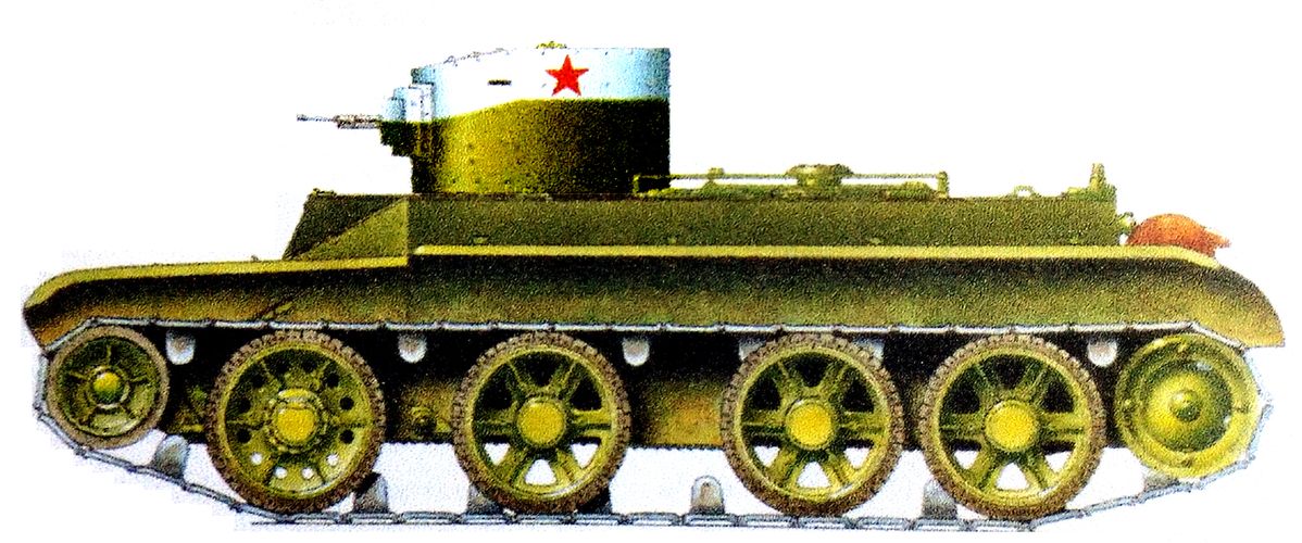 1935年,苏军一辆不明单位的BT-2快速坦克。
