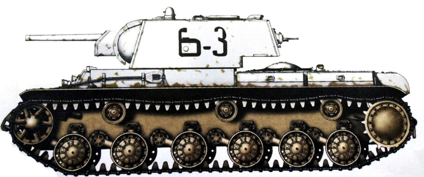 1941年至1942年冬季,「苏德战争」期间,东线苏联列宁格勒地区,苏军第124装甲旅的一辆KV-1重型坦克。