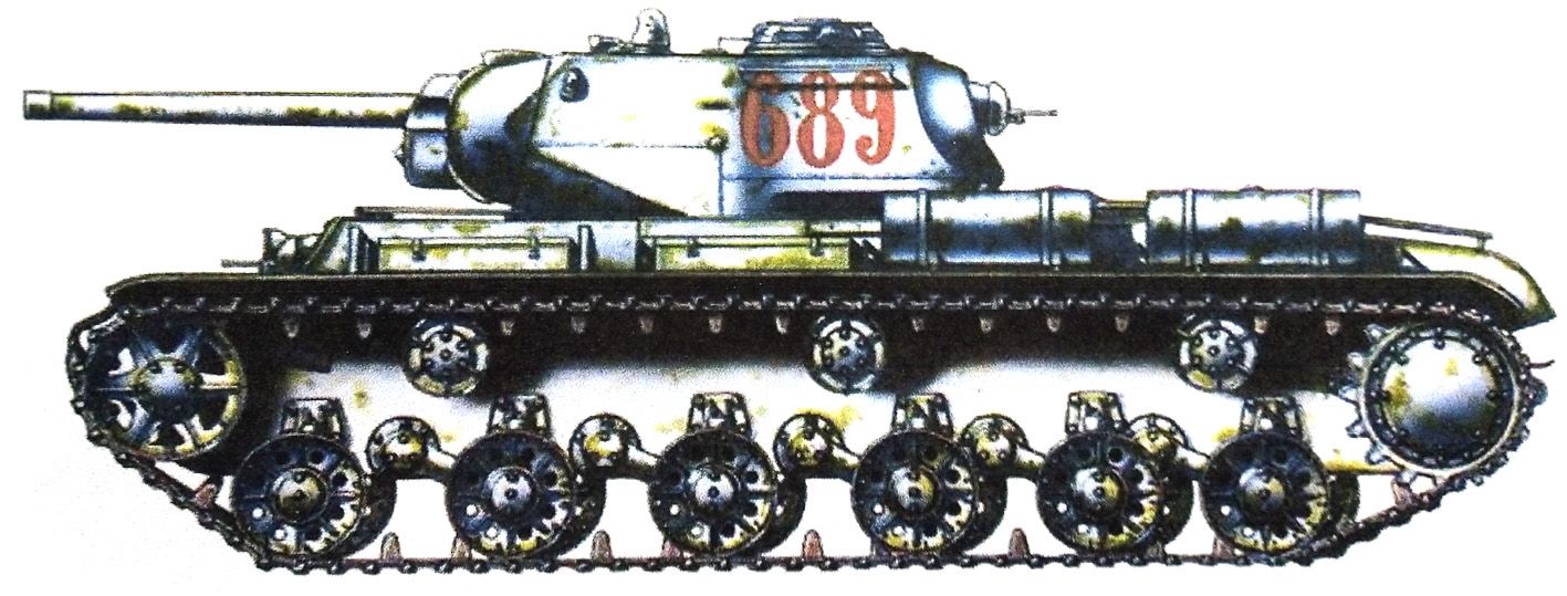 1945年1月,「苏德战争」期间,波兰地区,一辆隶属苏联不明单位的KV-1S重型坦克。