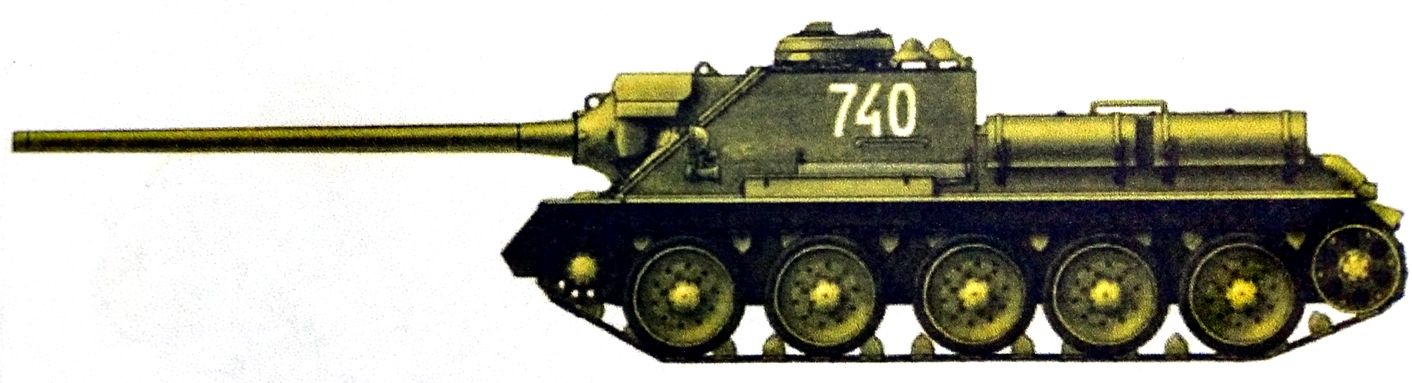 1944年10月，「苏德战争」期间，东线战场波兰地区，苏联乌克兰第1方面军的一辆SU-100反坦克炮车。