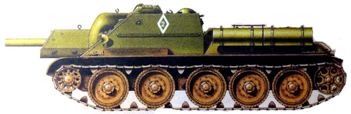 1943年8月，「苏德战争」期间，东线苏联战场奥廖尔地区，隶属苏联第3坦克军的一辆SU-122反坦克炮车。