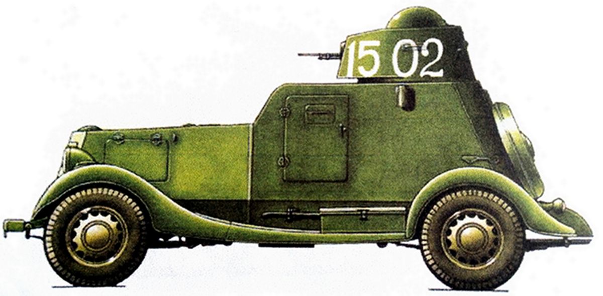 1942年9月,「斯大林格勒战役」期间,东线苏联战场,在坚守斯大林格勒防御作战中的苏军不明单位(编号为「1502」)的一辆BA-20轻型装甲车。