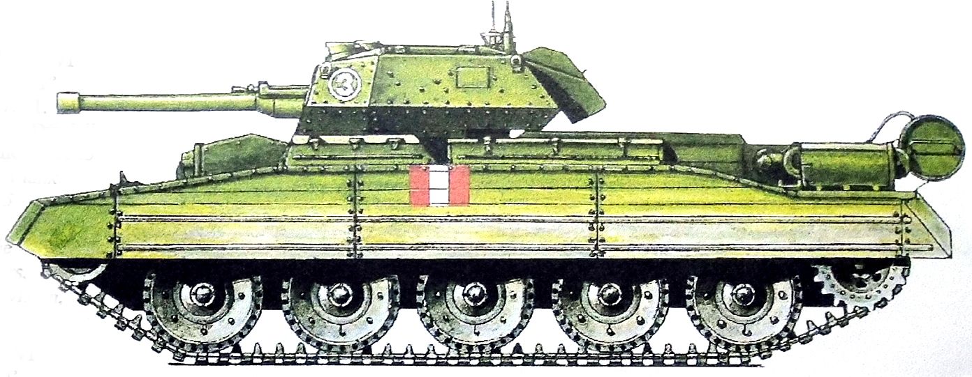 1943年,北非突尼斯战场,英军第6装甲师的一辆MK.Ⅵ(A15)「十字军」MK.Ⅲ型巡航坦克。