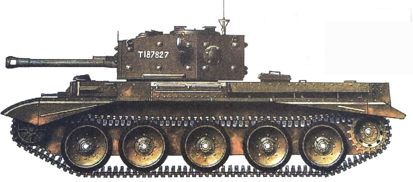 1944年6月,法国诺曼底战场,英军第11装甲师的一辆编号为「T187827」的「克伦威尔」Ⅳ型巡航坦克。